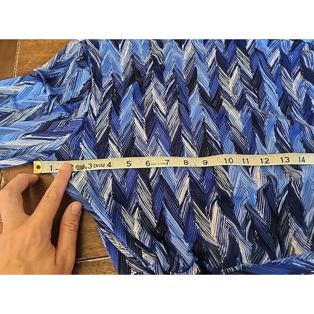 Liz Claiborne Neck Faux Wrap Dress Tie Belt Stretch Office Modest Corporate Lot - Picture 13 of 16